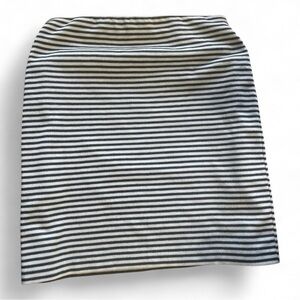 George Black and White Striped Pencil Skirt